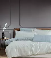 Riposo Premium satino medvilnės patalynės komplektas NORDIC Mėlynas 200x220 cm