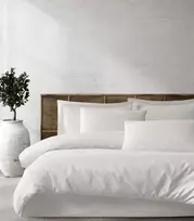 Riposo Premium satino medvilnės patalynės komplektas MODEST - Baltas 200x220 cm