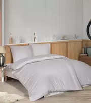 Riposo PREMIUM Satino medvilnės patalynės komplektas STRIPE Pilkas 200x200 cm