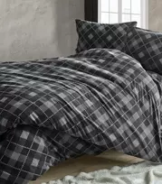 Riposo FLANELĖS patalynės komplektas ASK Juodas 200x200 cm