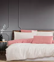 Riposo Premium satino medvilnės patalynės komplektas NORDIC Rožinis 200x220 cm