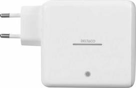 USB-C sieninis įkroviklis DELTACO su integruota išorine baterija ir GaN technologija, 9600 mAh, baltas / PB-Q1004 / 1902435