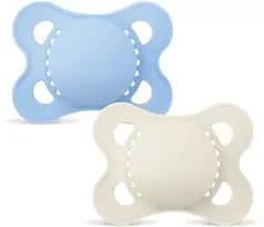 MAM – Originalūs šilkiniai čiulptukai – mėlyni – 0-6 mėn.