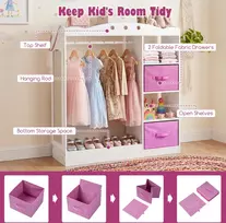 Promotions Vaikų rūbų laikymo lentyna su veidrodžiu 90x30x112 cm balta