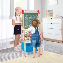 Promotions Vaikiška reguliuojama dvipusė molbertas 44,5x40-49,5 cm natūrali/mėlyna