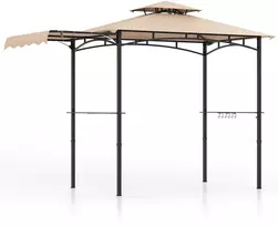 Lauko baldų komplektas Promotions Keptuvės stogo palapinė su šoniniu markizės stogu 318x153x250 cm smėlio spalvos