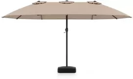Promotions Dvipusis terasos skėtis su baze 464x286x248 cm rudos spalvos