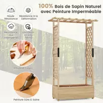 Promotions Pakelta daržo lysvė su 2 šoninėmis tvorelėmis ir kabančiu stogu 182x110x44 cm natūrali