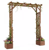 Promotions Sodo arkos su vazonų dėžėmis ir kabančiu stogu 208x56x221 cm, kaimiška ruda