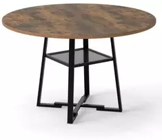Promotions Apvalus valgomojo stalas su lentyna daiktams Ø120 cm rudas