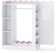 Promotions Vaikų persirengimo daiktų laikymo spintelė su veidrodžiais 87,6x35,6x118,1 cm rožinė/balta