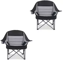 Lauko baldų komplektas Promotions Stovyklavimo kėdės, 2 vnt., 72x104x93 cm, pilkos spalvos