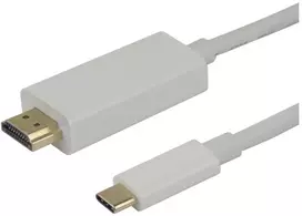 USB-C - HDMI kabelis DELTACO, 4K UHD, paauksuotas, 3 m, baltas / USBC-HDMI-1030A / 1903818