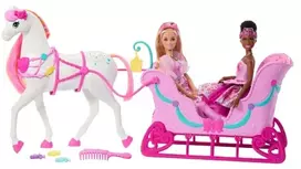 Mattel BARBIE NUTCRACKER LAND OF SWEETS žirgo ir rogių rinkinys - Spragtuko kolekcija (JNH63)