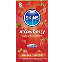 SKINS - Braškių Premium Prezervatyvai 8 vnt.