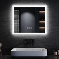SONNI LED vonios veidrodis 80×60 cm su apšvietimu, anti-fog funkcija ir jutikliniu valdymu