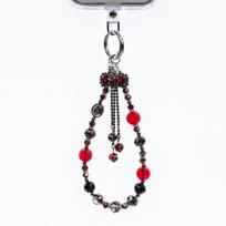 Crong Phone Charm telefono dirželis su universaliu dėklo adapteriu, „Red Bow“