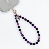 Crong Phone Charm telefono dirželis su universaliu dėklo adapteriu, „Purple Agate“