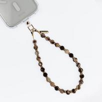 Crong Phone Charm telefono dirželis su universaliu dėklo adapteriu, „Brown Agate“