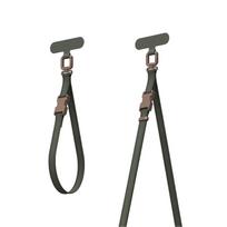 Moshi 2-in-1 veganiškos odos riešo ir per petį nešiojamas telefono dirželis su adapteriu, „Moss Green“ spalvos