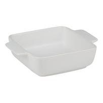 Alpina kvadratinis keraminis kepimo indas, 800 ml, 21 x 15,8 x 5,8 cm, baltas