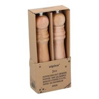Alpina medinių pipirų ir druskos malūnėlių rinkinys, 25 cm, 2 vnt.