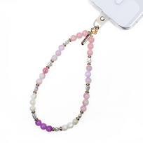 Crong Phone Charm dekoratyvinis telefono dirželis su universaliu dėklo adapteriu, „Pastel Beads“
