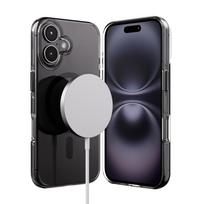 Crong Clear MAG Pro MagSafe dėklas, skirtas iPhone 16, juodas