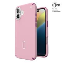 Speck Presidio2 Pro dėklas su MagSafe ir ClickLock, skirtas iPhone 16 Plus, „Wednesday Pink/Boysenberry Purple“