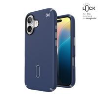 Speck Presidio2 Pro dėklas su MagSafe ir ClickLock, skirtas iPhone 16, „Coastal Blue/Dust Grey“