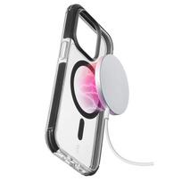 Cellularline Tetra Force Strong Guard Mag dėklas, skirtas iPhone 15 Pro, su antimikrobine „Microban“ danga, suderinamas su MagSafe, skaidrus