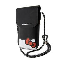 Hello Kitty Hiding Kitty Cord eko odos rankinė telefonui per petį, juoda
