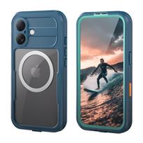Crong Seal Cover vandeniui atsparus IP68 dėklas, skirtas iPhone 17, jūrinis mėlynas