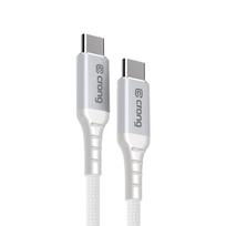 Crong Armor Link USB-C–USB-C laidas, 2 m, 100 W PD, 5 A, baltas