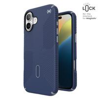 Speck Presidio2 Grip dėklas su MagSafe ir ClickLock, skirtas iPhone 16 Plus, „Coastal Blue/Dust Grey“