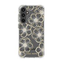 Case-Mate Floral Gems dėklas, skirtas Samsung Galaxy S23 FE 5G, aukso spalvos