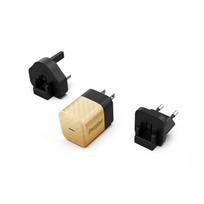 Energizer Ultimate A20MUGD GaN kelioninis tinklo įkroviklis su EU / UK / US kištukais, USB-C, 20 W PD, aukso spalvos