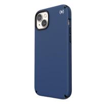 Speck Presidio2 Pro dėklas, skirtas iPhone 15 Plus / 14 Plus, su Microban antimikrobine apsauga, „Coastal Blue / Black / White“ spalvų derinys