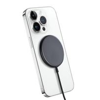 Crong MagSpot aliumininis 15 W magnetinis belaidis įkroviklis, suderinamas su MagSafe, grafito spalvos