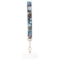 Rifle Paper Phone Wristlet universalus veganiškos odos telefono riešo dirželis, „Garden Party Blue“ rašto