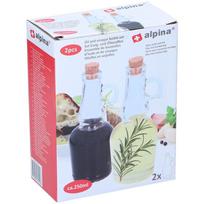 Alpina stiklinių buteliukų aliejui ir actui su kamštiniais uždoriais rinkinys, 250 ml, 2 vnt.
