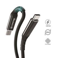 Crong Armor Link USB-C–USB-C laidas, 120 cm, 100 W PD, 5 A, juodas