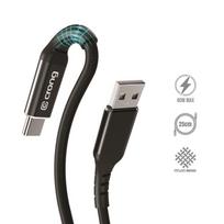 Crong Armor Link USB-A–USB-C laidas, 25 cm, 60 W PD, 3 A, juodas