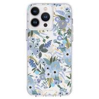 Rifle Paper Clear dėklas, skirtas iPhone 14 Pro Max, „Garden Party Blue“ rašto