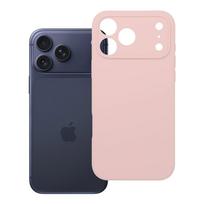 Dėklas telefonui silikoninis 2mm IPHONE 17 Pro Max smėlinas rožinis