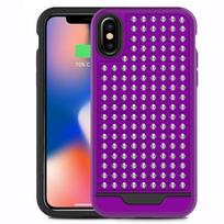 Zizo Star Diamond Hybrid dėklas, skirtas iPhone X, violetinis ir juodas