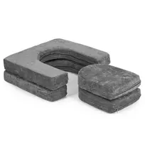Foldable Modular Sofa for Children Large 2-Person DIY 10 Soft Cushions Chenille Fabric - Grey ECOTOYS