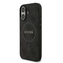 GUESS PU Leather 4G Colored Ring MagSafe Case for iPhone 17 / Black