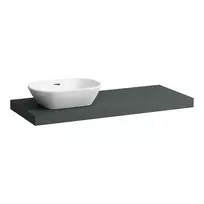 Stalviršis Laufen Lani, 118 cm, su išpjova kairėje pusėje, 65 mm storio, su 2 montavimo laikikliais, pilkas, H4046721122661