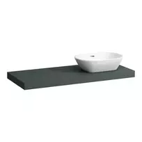 Stalviršis Laufen Lani, 118 cm, su išpjova dešinėje pusėje, 65 mm storio, su 2 montavimo laikikliais, pilkas, H4046731122661